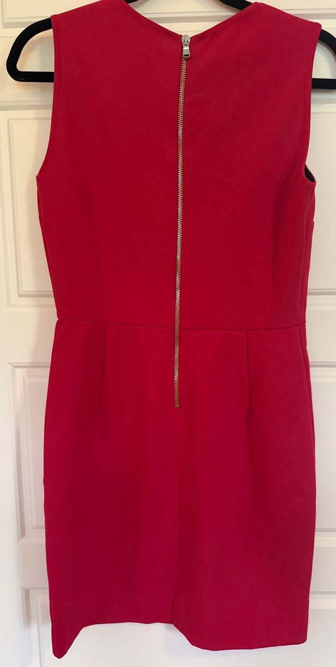 Sandro Paris Hot Pink Magenta Bow Fitted Mini Dress Size XS - Picture 7 of 11